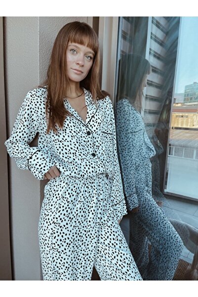 Serbella Dalmatian Long Sleeve Woven Cotton Pajama Set