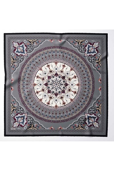 hijabchi Large Size Silky Sura Rayon Scarf - Grey - 120 X 120 cm