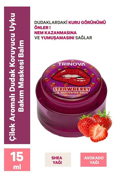 Trinova Strawberry Flavor Lip Protector Sleep Care Mask Balm 15ml