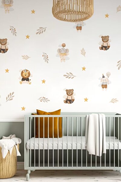 Sticker Ekspres Eğlenceli Hayvanlar Çocuk Odası Duvar Sticker Seti