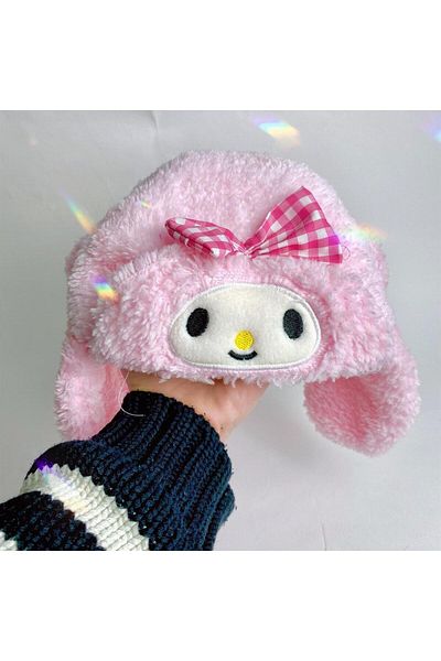 Halis Ticaret Plush Hat Pink Kuromi Kawaii Sanrio Anime