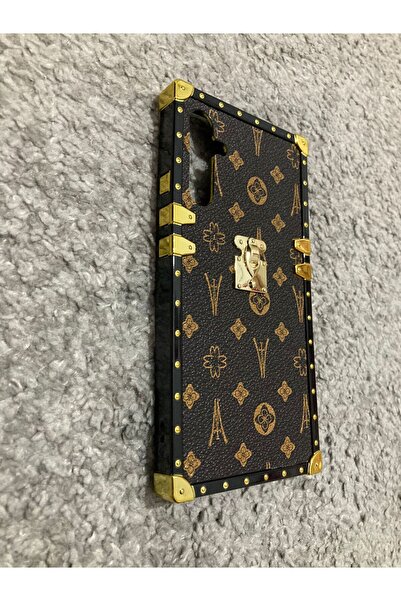 Newon Samsung Galaxy A14 Luxury Case Brown Leather Kaja Skin Gold Frame Cover...