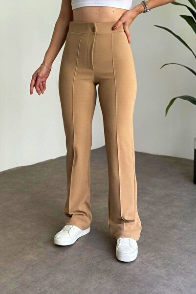 lady special Παντελόνι Palazzo Lycra με μπροστινή ρίγα