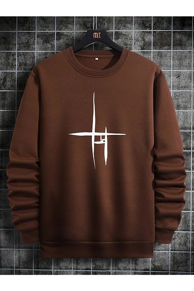 DAXİS Sportwear Company Φούτερ Unisex με στάμπα με λαιμόκοψη