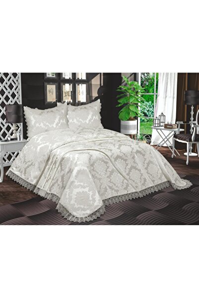 ZESA HOME Cuvertură de pat Aden cu dantelă franceză 3 piese