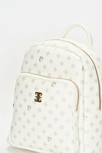 Pierre Cardin Weißer Damen-Rucksack mit Monogramm 05PO22Y1553