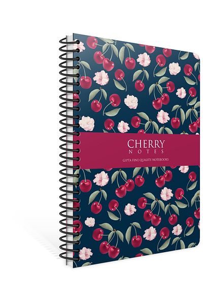 Gıpta Cherry Spiral Hard Cover Notebook 17X24 Cm 120 Sheets 70 Grams Cream Paper Checked