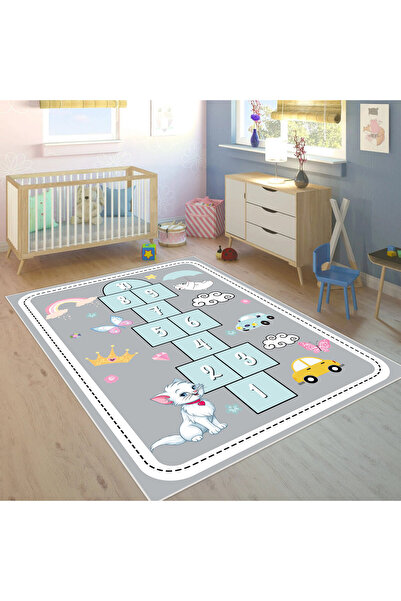 FABBHOME Dijital Baskı Kaymaz Taban Makinede Yıkanabilir Çocuk Odası Halısı B...