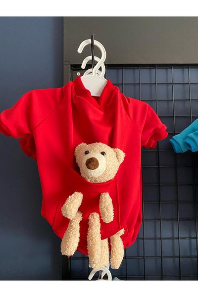 PetiliDünya Cute teddy bear sweat Cat & Dog Outfit with toy sweat