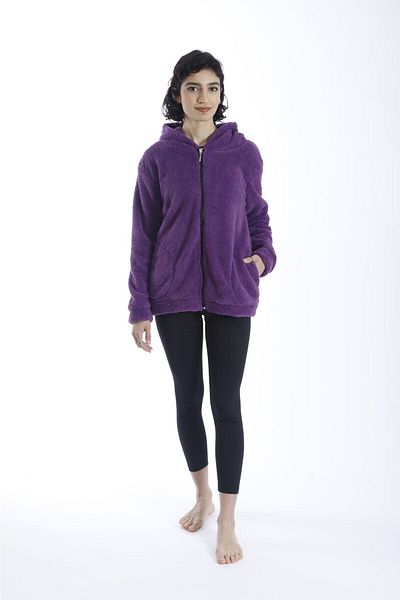 brntekstil Welsoft Plush Jacket Zippered Fleece Hooded Pocket Yermal