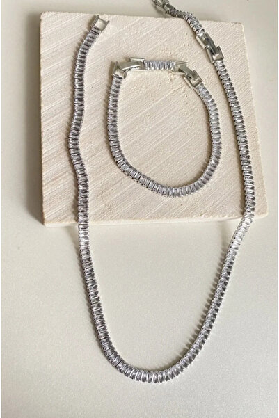 kuyumcuaskim Gümüş Su Yolu Kolye Bileklik Set