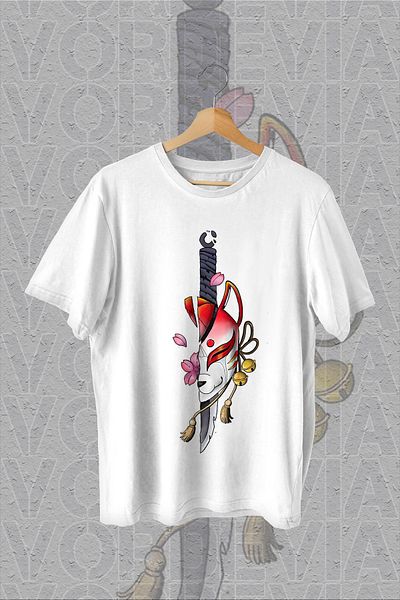 Vordevia Tricou oversize alb cu imprimeu asiatic