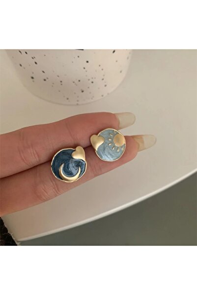 KYOLA DESİGN Gündüz ve Gece Ay Güneş Kalp Eğlenceli Küpe