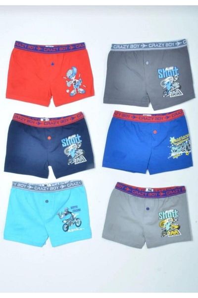 Tutku 0253 Boy's Mixed Pattern Economic 12 Pack Boxers