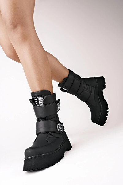 MORENİCA Yeni Sezon Su Geçirmez Kadın Siyah Mat Kar Botu