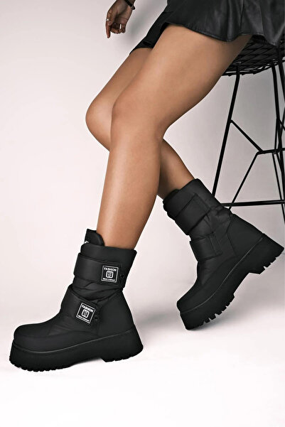 MORENİCA Yeni Sezon Su Geçirmez Kadın Siyah Mat Kar Botu