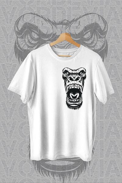 Vordevia Μπλουζάκι Gorilla Printed White Oversize