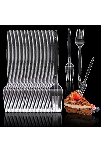 FİGANLAR Hard Thick Plastic Fork 5000 Pieces 1stQuality Luxury Transparent Fork