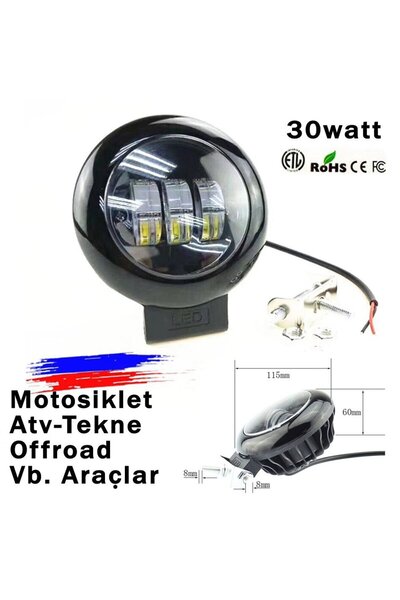 YSGMOTOPARTS Motosiklet Atv Offroad Tekne Traktör Vb. Araçlar İçin Sis Farı 1...
