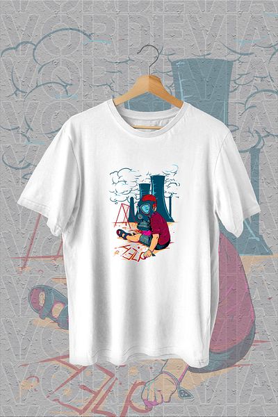 Vordevia Help Printed Λευκό Oversize T-Shirt