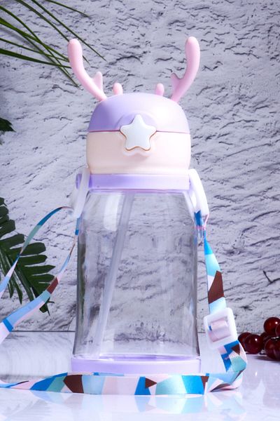 Porselen Diyarı 500 Ml Label Gift Children's Water Bottle with Deer Figure Bpa Free School Water Bottle Lilac