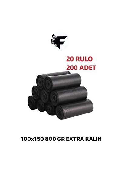 FİGANLAR 240 Lt Industrial Container Garbage Bag Garbage Bag 100x150 Cm 1 Box 20 Rolls 200 Pieces