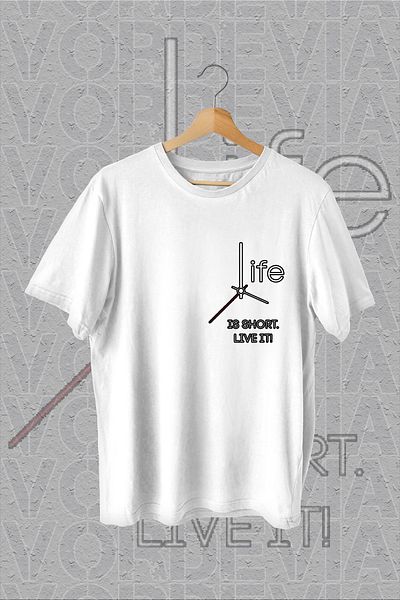 Vordevia Tricou supradimensionat alb cu imprimeu Life is short