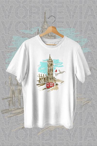 Vordevia Tricou oversize alb cu imprimeu London