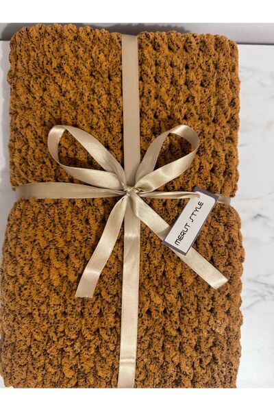 MERUT STYLE HAYATINI RENKLENDİR El Örgüsü Puffy Kaplan Rengi Burgu Desen Tv B...