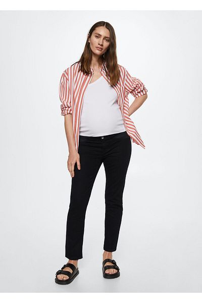 MANGO Woman Black Denim Women's Trousers37132513