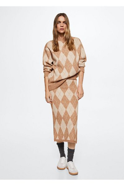 MANGO Woman Dark Camel Women's Adult Sweater37007724