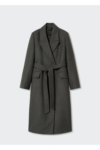 MANGO Woman Světle šedý dámský kabát pro dospělé37066711