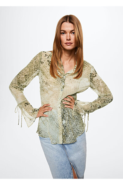 MANGO Woman Brown Women's Shirt37054393