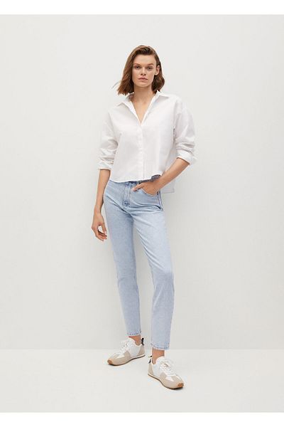 MANGO Woman Women's White Trousers 17110571