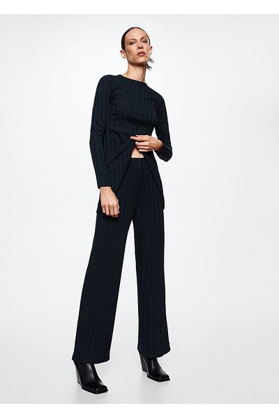 MANGO Woman Women's Bright Blue Trousers