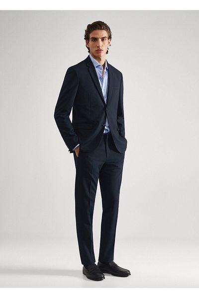 MANGO Man Ανδρικό σακάκι μπλέιζερ Navy Blue47050659