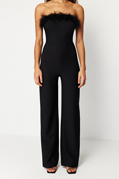 Trendyol Collection Otrish Woven Black Jumpsuit - Wide Leg TPRSS24TU00006