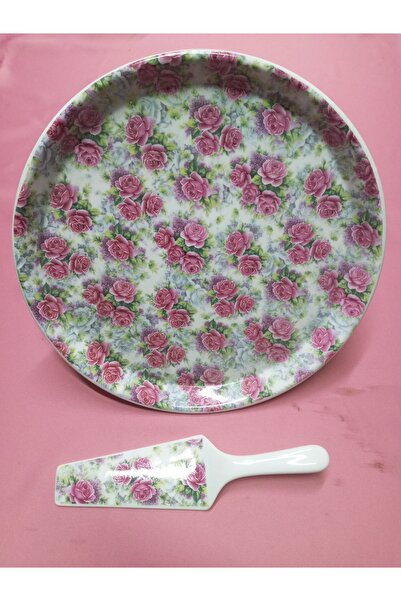 Assos Porselen ayaklı pastalık ve Spatula