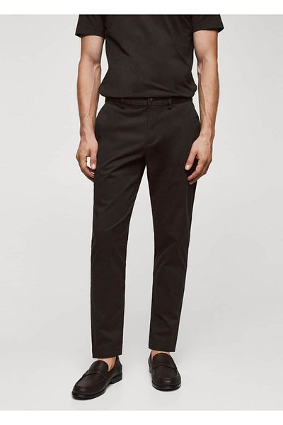 MANGO Man Cotton Tapered Cropped Παντελόνι