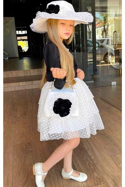 Ribbon kids Girl's Dress Tulle Dress Jacket Bag Hat