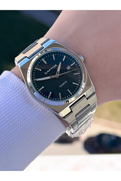 captiva Çelik Kordonlu Takvimli Klasik Spor Kullanıma Uygun Tasarım Hediye Kutulu Erkek Kol Saati