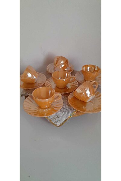 Konusan Kupalar Sarı Nostaljik Fincan Takımı 6'lı Made in USA