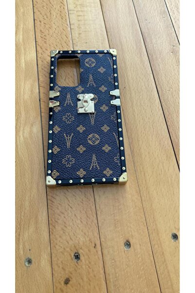 Newon Samsung Galaxy A51 Luxury Case Brown Leather Gold Gold Frame Phone Case...