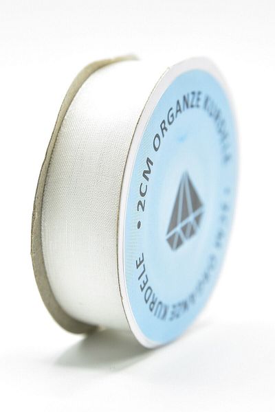 Aker Hediyelik Κορδέλα Λευκή Οργάντζα (2cm-20m) - Προσαρμοσμένες Κορδέλες