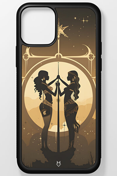 TREND Zodiac Burç Kırılmaz (Temperli) Cam Sert Plastik iPhone 13 Telefon Kılıfı