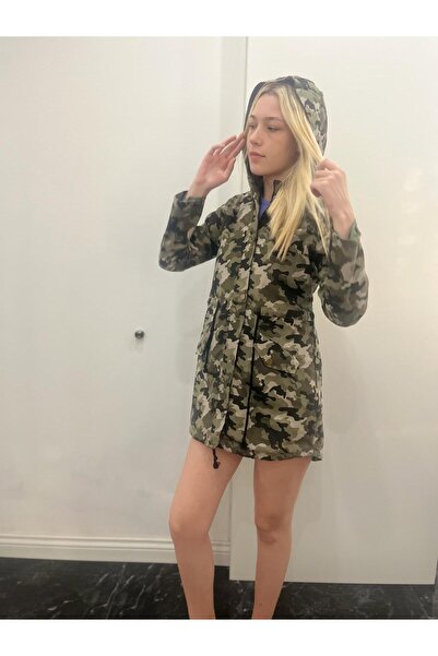 Bohemian Kadın Kamuflaj Mont Parka