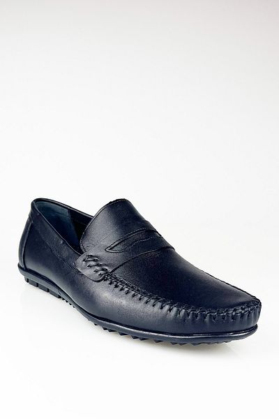 LUSIVE Ellington Genuine Leather Black Comfortable Men's Daily Loafer Shoes
