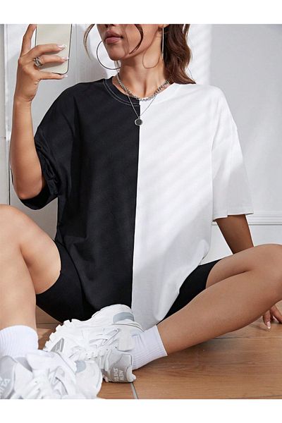 Revasser Unisex Γυναικείο/Ανδρικό ΔΙΠΛΟ Χρώμα Special Oversize Βαμβακερό χτενισμένο μπλουζάκι