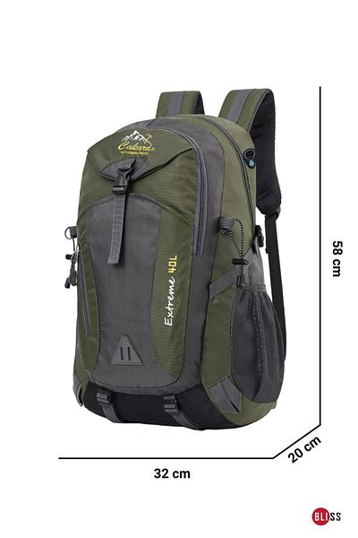Bliss Khaki Imported Multipocket Waterproof Outdoor Mountaineer Sports Bag 40 lt