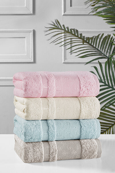 Pierre Cardin 4'lü Bambu Yüz Havlusu Logo